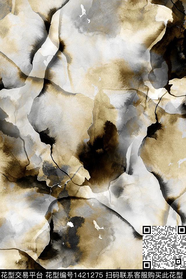 线条水彩肌理数码印花华亿平台下载（图片编号: 1421275） - 瓦栏（Walan）