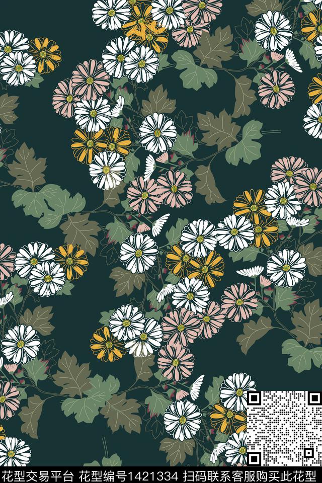 花卉数码印花华亿平台下载（图片编号: 1421334） - 瓦栏（Walan）