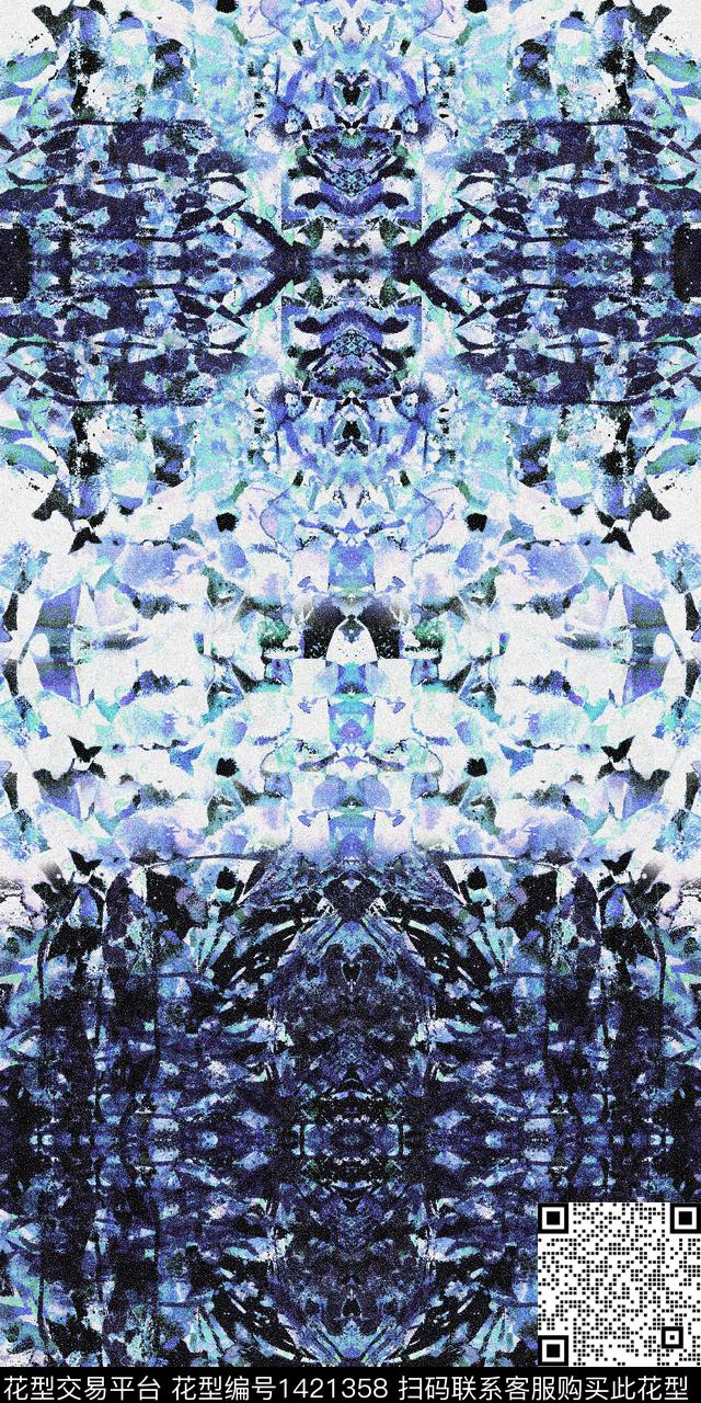 涂鸦几何民族风数码印花华亿平台下载（图片编号: 1421358） - 瓦栏（Walan）