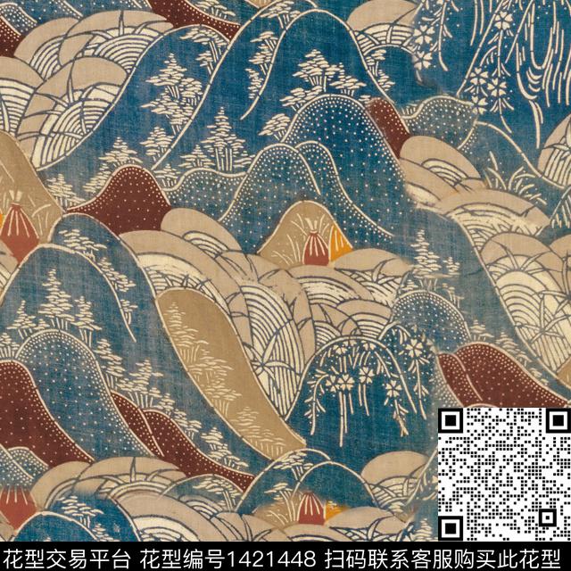 棉麻民族风数码印花华亿平台下载（图片编号: 1421448） - 瓦栏（Walan）