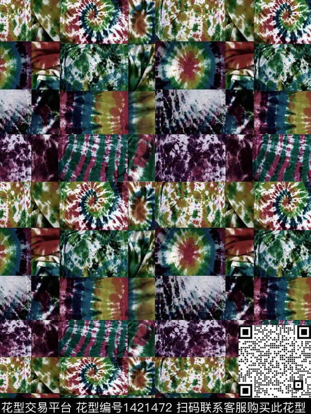 数码华亿平台扎染华亿平台复古数码印花华亿平台下载（图片编号: 1421472） - 瓦栏（Walan）