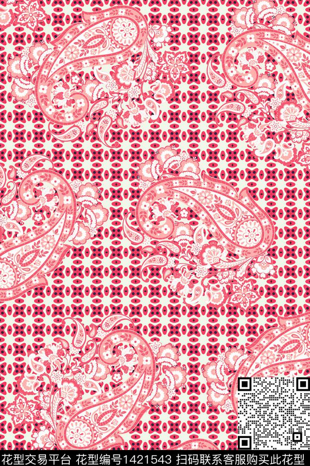 民族风花卉大牌风数码印花华亿平台下载（图片编号: 1421543） - 瓦栏（Walan）