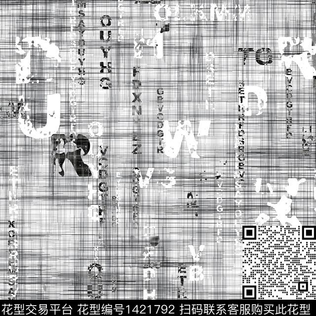 字母肌理抽象数码印花华亿平台下载（图片编号: 1421792） - 瓦栏（Walan）
