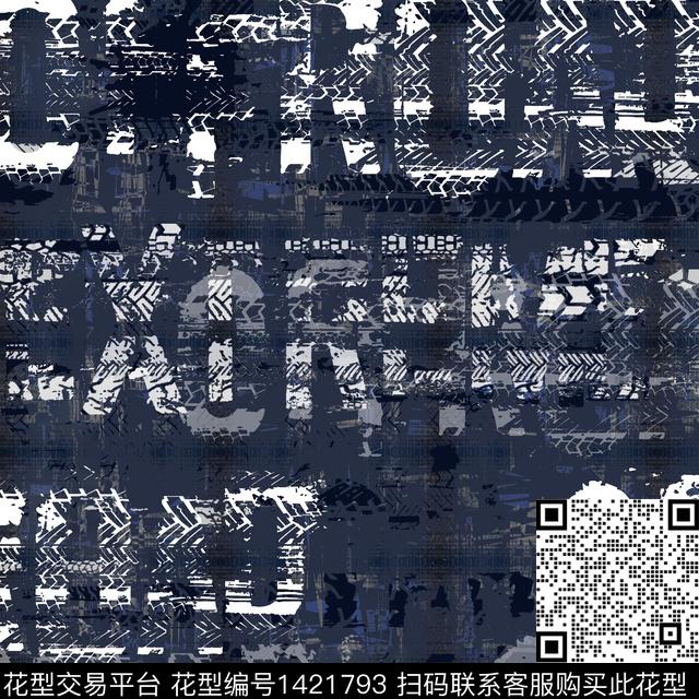 字母肌理抽象数码印花华亿平台下载（图片编号: 1421793） - 瓦栏（Walan）