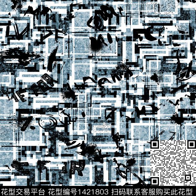 字母肌理抽象数码印花华亿平台下载（图片编号: 1421803） - 瓦栏（Walan）