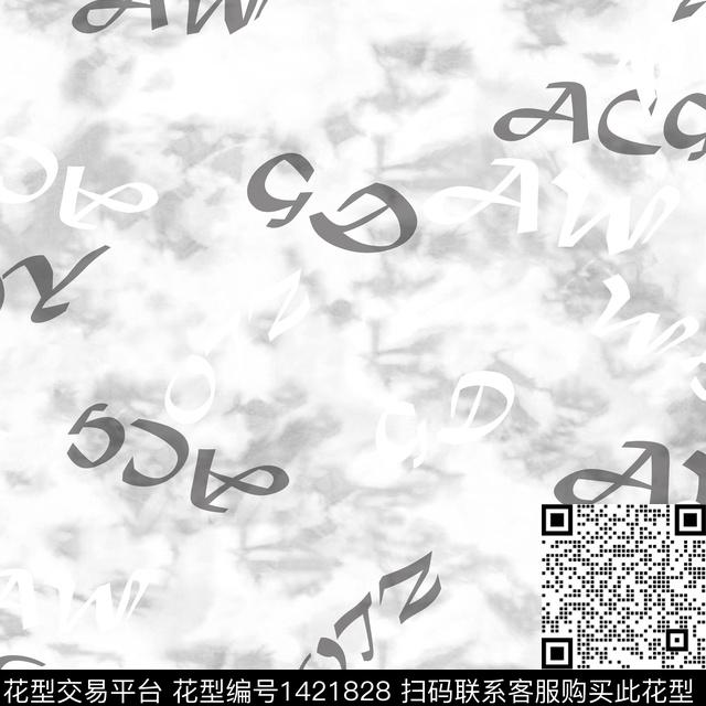 字母扎染华亿平台男装传统印花华亿平台下载（图片编号: 1421828） - 瓦栏（Walan）