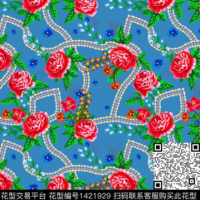 民族花卉小碎花中老年数码印花华亿平台下载（图片编号: 1421929） - 瓦栏（Walan）