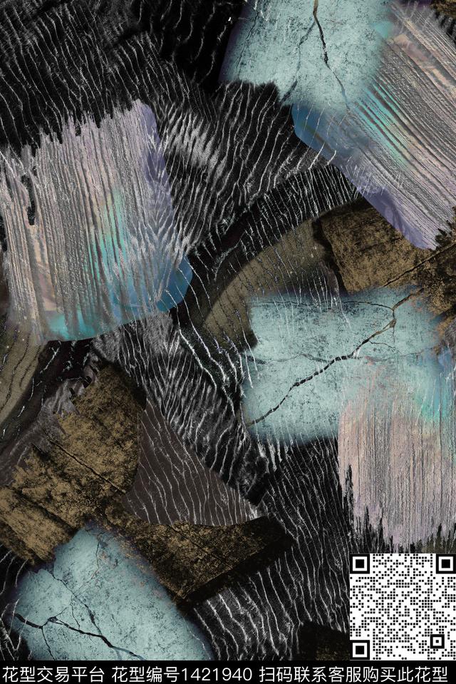 肌理抽象纹理数码印花华亿平台下载（图片编号: 1421940） - 瓦栏（Walan）