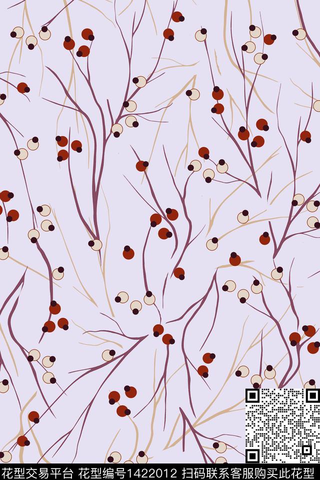 线条纹理树枝数码印花华亿平台下载（图片编号: 1422012） - 瓦栏（Walan）