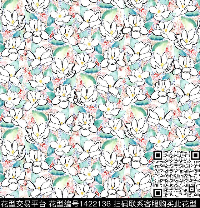 小碎花清新风韩国风数码印花华亿平台下载（图片编号: 1422136） - 瓦栏（Walan）