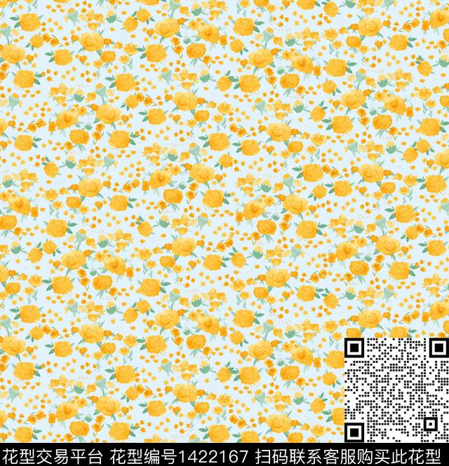 小碎花清新风韩国风数码印花华亿平台下载（图片编号: 1422167） - 瓦栏（Walan）