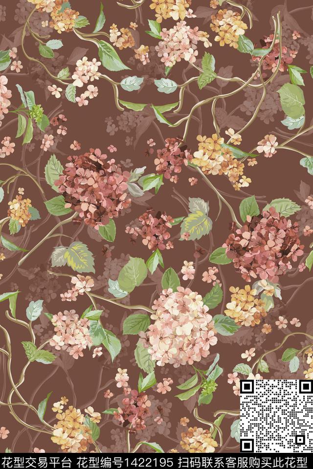 复古民族风花卉数码印花华亿平台下载（图片编号: 1422195） - 瓦栏（Walan）