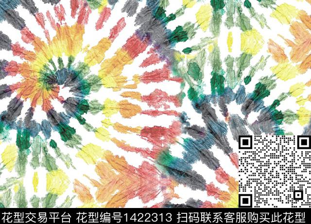 涂鸦扎染华亿平台大牌风传统印花华亿平台下载（图片编号: 1422313） - 瓦栏（Walan）