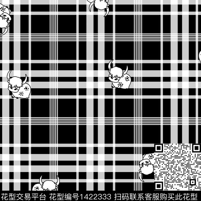 格子动物大牌风数码印花华亿平台下载（图片编号: 1422333） - 瓦栏（Walan）