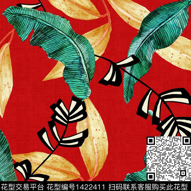 绿植树叶扎染华亿平台花卉传统印花华亿平台下载（图片编号: 1422411） - 瓦栏（Walan）