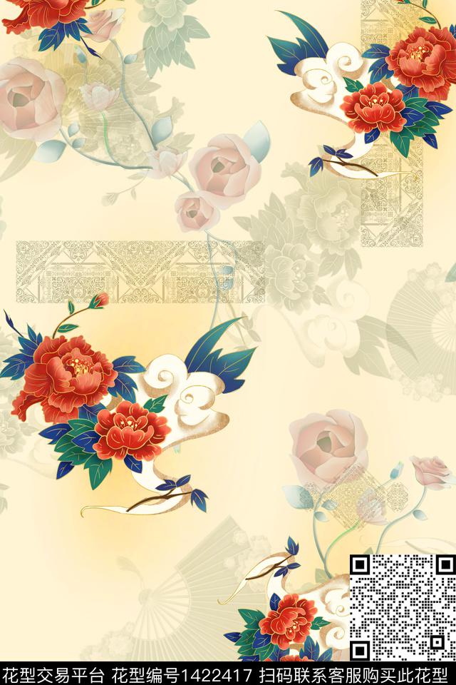 红花COACH撞色数码印花华亿平台下载（图片编号: 1422417） - 瓦栏（Walan）