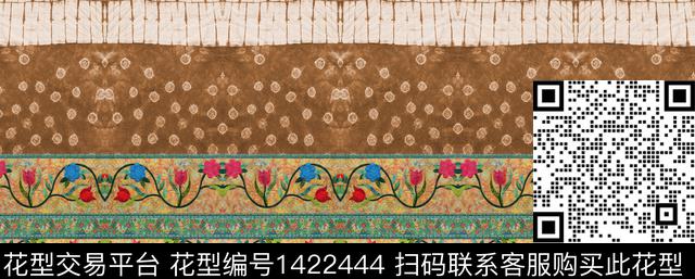 民族风中国风棉麻数码印花华亿平台下载（图片编号: 1422444） - 瓦栏（Walan）