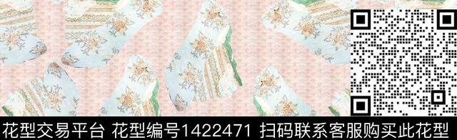 几何花卉大牌风小清新数码印花华亿平台下载（图片编号: 1422471） - 瓦栏（Walan）