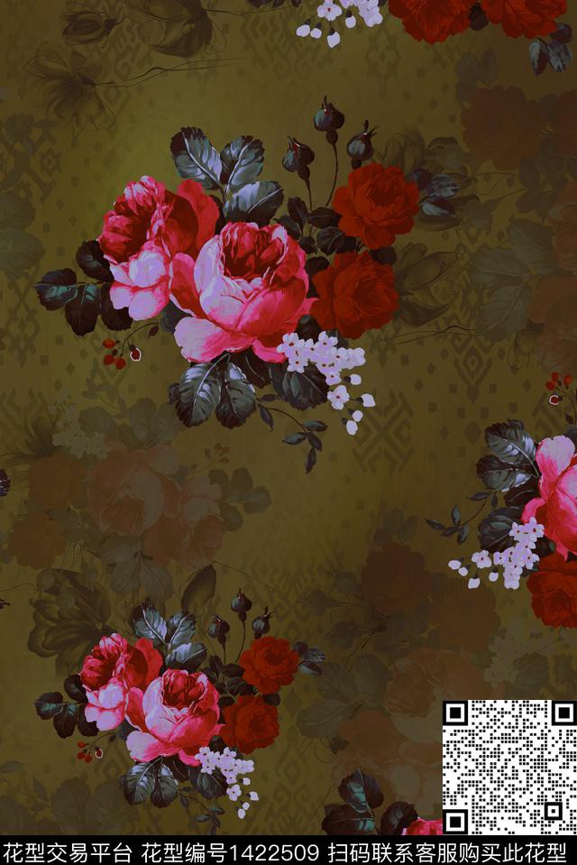 奢华简约复古数码印花华亿平台下载（图片编号: 1422509） - 瓦栏（Walan）