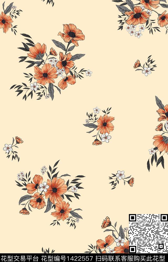 数码华亿平台花卉大牌风传统印花华亿平台下载（图片编号: 1422557） - 瓦栏（Walan）