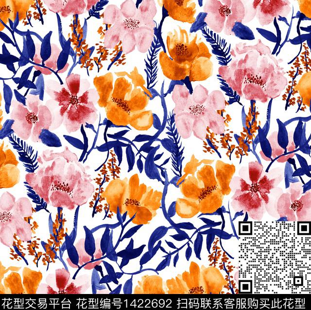 小清新小碎花日韩风数码印花华亿平台下载（图片编号: 1422692） - 瓦栏（Walan）