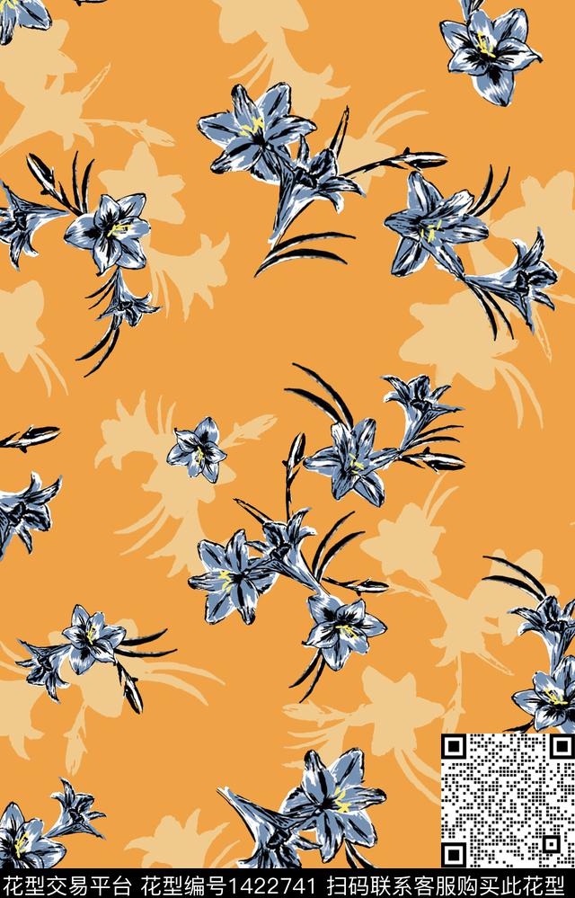 数码华亿平台民族风花卉传统印花华亿平台下载（图片编号: 1422741） - 瓦栏（Walan）