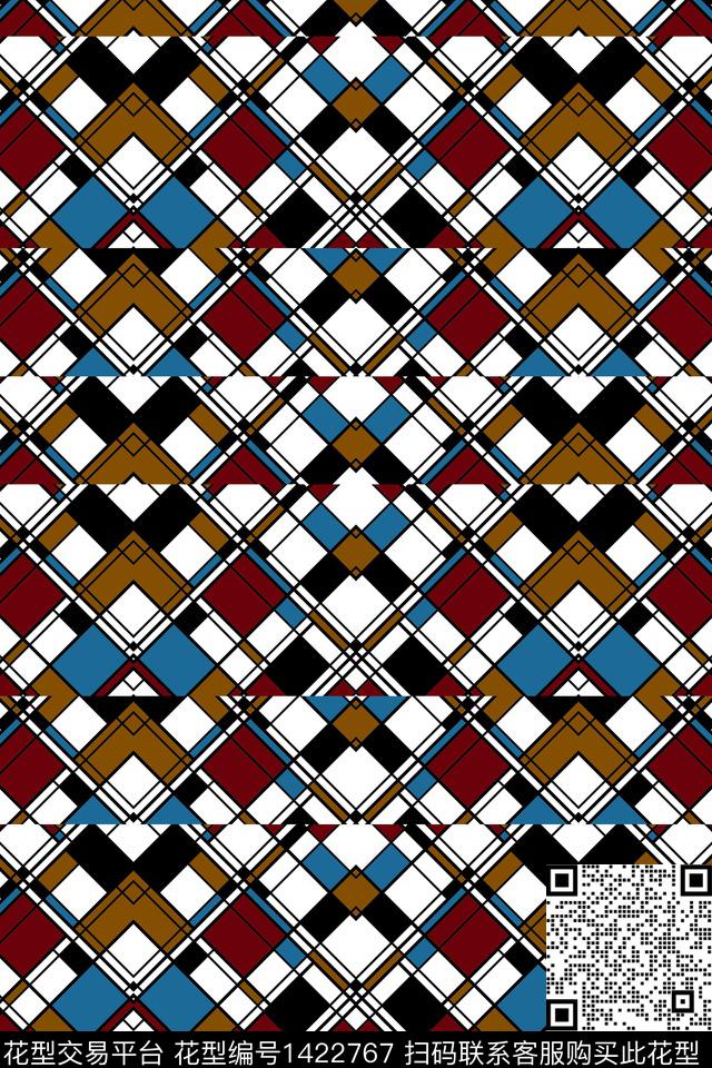 几何简约大牌风数码印花华亿平台下载（图片编号: 1422767） - 瓦栏（Walan）