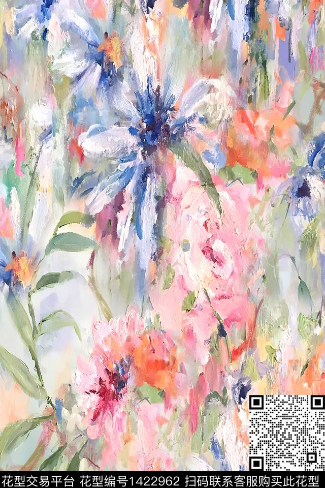 时尚花卉小清新数码印花华亿平台下载（图片编号: 1422962） - 瓦栏（Walan）