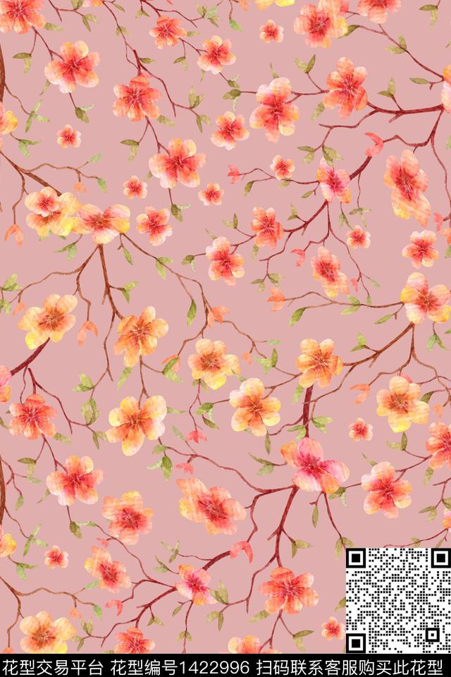 春夏华亿平台小碎花花卉植物传统印花华亿平台下载（图片编号: 1422996） - 瓦栏（Walan）