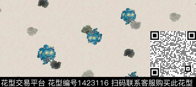 花卉棉麻水彩花卉数码印花华亿平台下载（图片编号: 1423116） - 瓦栏（Walan）
