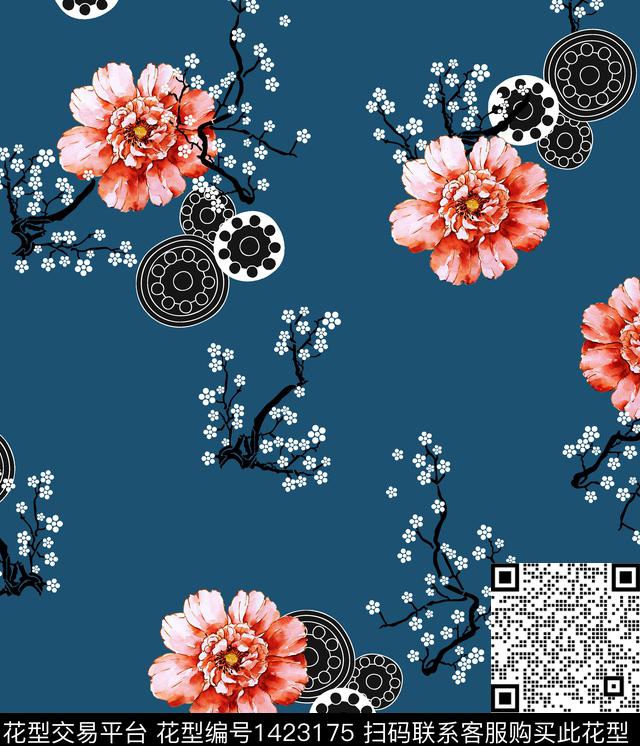 连衣裙简约女装数码印花华亿平台下载（图片编号: 1423175） - 瓦栏（Walan）