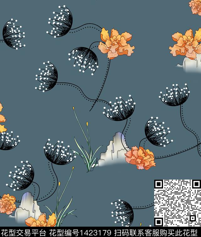 连衣裙简约女装数码印花华亿平台下载（图片编号: 1423179） - 瓦栏（Walan）