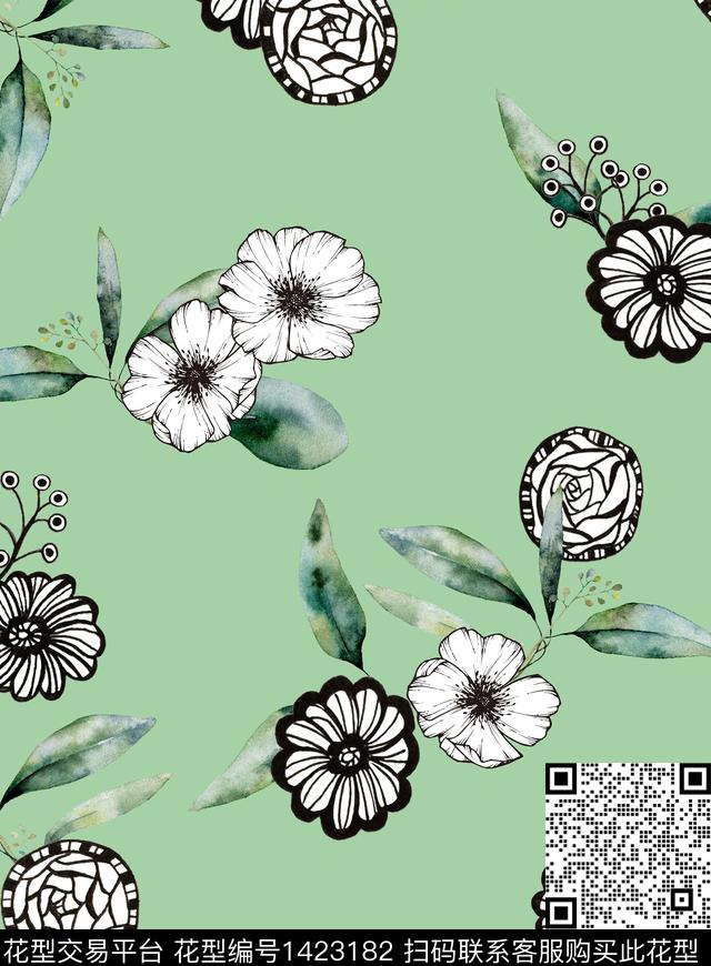 连衣裙简约女装数码印花华亿平台下载（图片编号: 1423182） - 瓦栏（Walan）