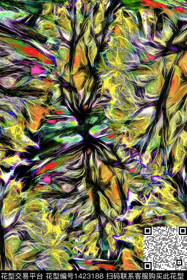 复古纹理炫彩数码印花华亿平台下载（图片编号: 1423188） - 瓦栏（Walan）