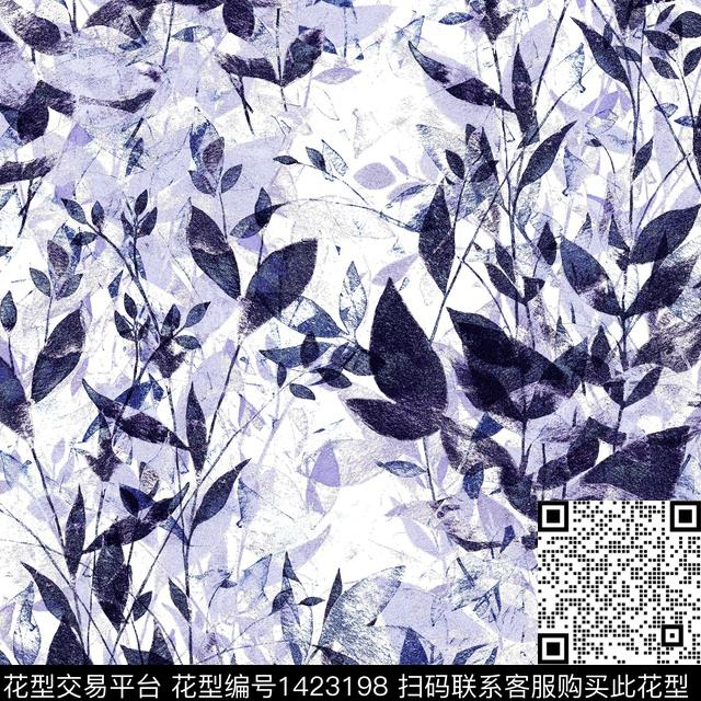 肌理绿植树叶抽象花卉数码印花华亿平台下载（图片编号: 1423198） - 瓦栏（Walan）