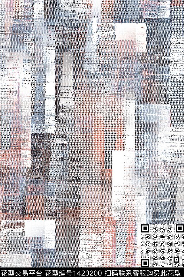 几何定位肌理抽象花卉数码印花华亿平台下载（图片编号: 1423200） - 瓦栏（Walan）