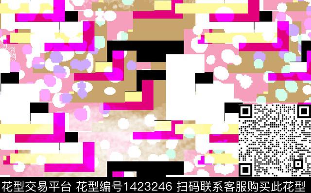 几何花卉数码华亿平台扎染华亿平台数码印花华亿平台下载（图片编号: 1423246） - 瓦栏（Walan）