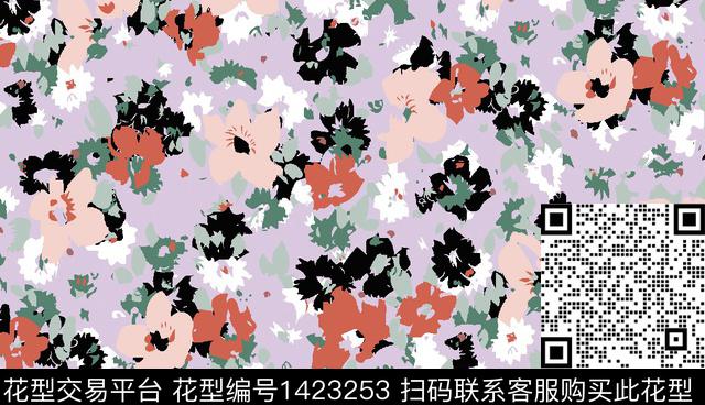 几何花卉数码华亿平台扎染华亿平台数码印花华亿平台下载（图片编号: 1423253） - 瓦栏（Walan）