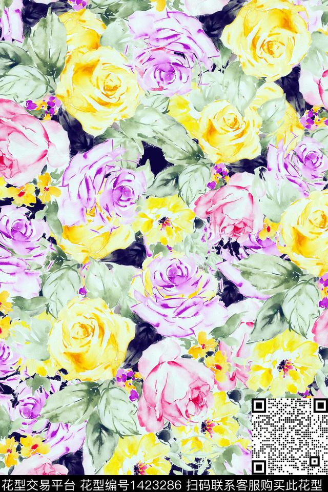 扎染华亿平台复古民族风数码印花华亿平台下载（图片编号: 1423286） - 瓦栏（Walan）