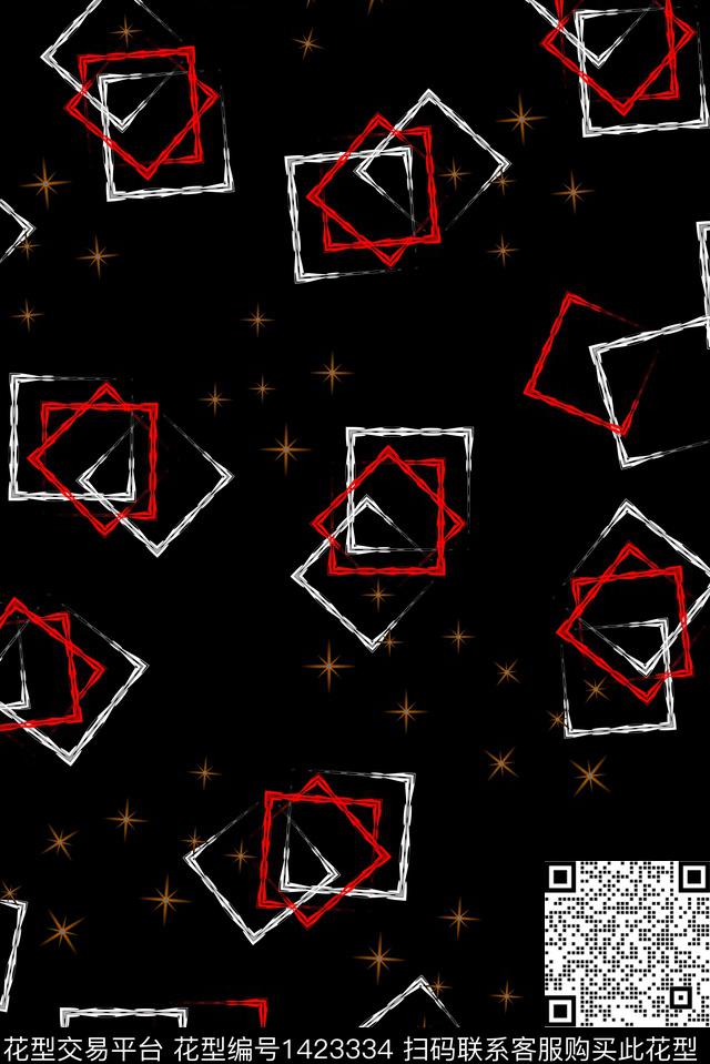 星星几何休闲风传统印花华亿平台下载（图片编号: 1423334） - 瓦栏（Walan）