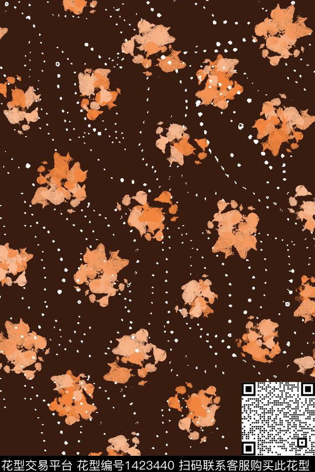 趋势华亿平台文艺抽象数码印花华亿平台下载（图片编号: 1423440） - 瓦栏（Walan）