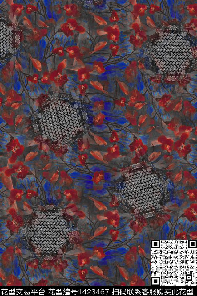香云纱富贵花中老年数码印花华亿平台下载（图片编号: 1423467） - 瓦栏（Walan）