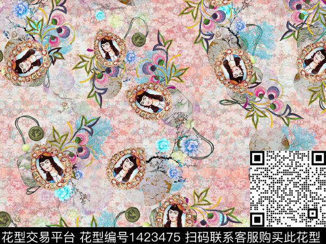 复古香云纱中老年数码印花华亿平台下载（图片编号: 1423475） - 瓦栏（Walan）