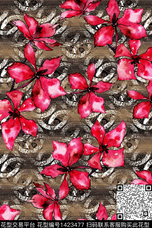 几何抽象艺术数码印花华亿平台下载（图片编号: 1423477） - 瓦栏（Walan）