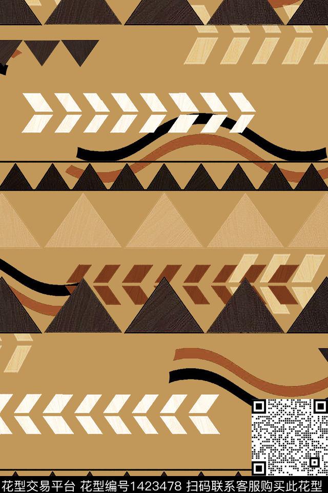 几何趋势华亿平台混合拼接数码印花华亿平台下载（图片编号: 1423478） - 瓦栏（Walan）
