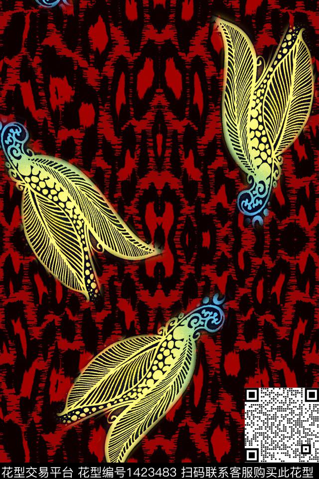 几何抽象艺术数码印花华亿平台下载（图片编号: 1423483） - 瓦栏（Walan）