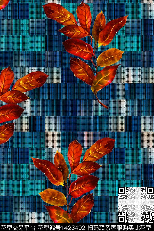 几何抽象艺术数码印花华亿平台下载（图片编号: 1423492） - 瓦栏（Walan）