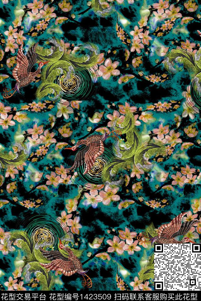 复古香云纱中老年数码印花华亿平台下载（图片编号: 1423509） - 瓦栏（Walan）