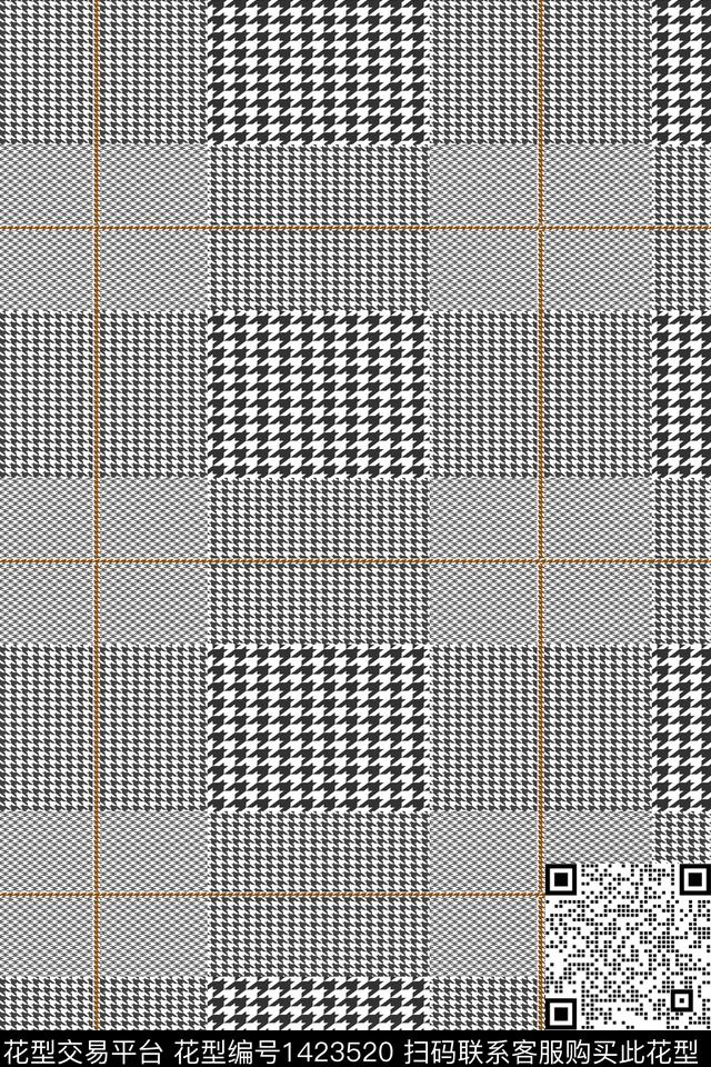 几何黑白条纹格子数码印花华亿平台下载（图片编号: 1423520） - 瓦栏（Walan）