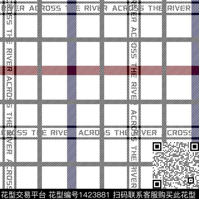 简约字母格子传统印花华亿平台下载（图片编号: 1423881） - 瓦栏（Walan）